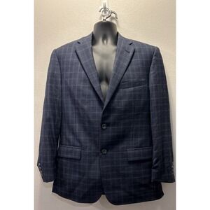 Turnbury Men's Blazer 42R Black‎ Damask Paisley Wool/Silk Sport Coat Suit Jacket